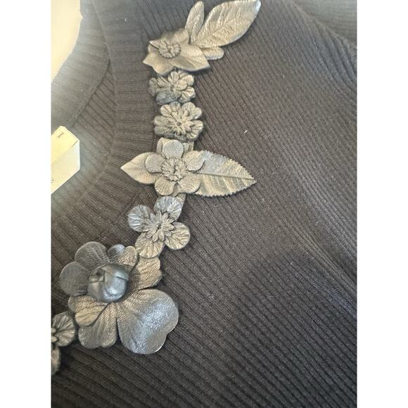 FENDI black Silk Short Sleeve Shirt With Leather Embellishment - Picture 5 of 16